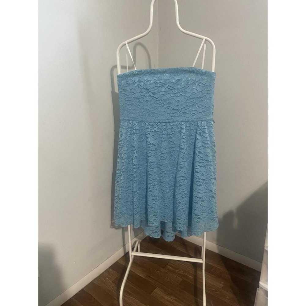 Deb Party Dress. Homecoming, Prom, Formal Or Casual Blue, Lined, Lace Size 1x